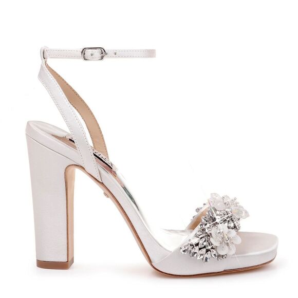 Badgley Mischka Alexa Embellished Block Heel Shoes - Picture 2 of 13